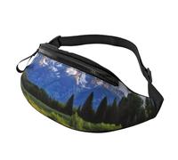 Waist Bag Grand Teton National Park Premium Chest Bags With Headphone Hole Sports Waist Pouch For Teens Camping Running 14X35Cm