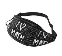 Waist Bag I Love Math Fashion Walking Bags Lightweight Sports Waist Pouch For Sport Teens Ladies 14X35Cm