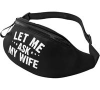 Waist Bag Let Me Ask My Wife Foldable Bumbags Fashion Sports Waist Pouch For Boys Sport Cycling 14X35Cm