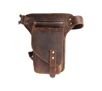 Waist Bag, Motorcycle Leg Bag Leather Retro Motorcycle Shoulder Hook Waist Bag Men's Multifunctional Horseback Riding Large Capacity Fanny Leg