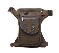 Waist Bag, Motorcycle Leg Bag Motorcyclist Nylon/Canvas Belt Bag Bum Thigh for Men/Messenger Crossbody h Drop Leg(Coffee)