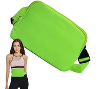 Waist Bag - Nylon Diagonally Belt Bag,Multifunctional Lightweight Slim Belt Bag, Waterproof Bum Bag with Adjustable Strap for Cell Phone, Keys, Wallet, Fluorescent Green, Refer to description, Unisex