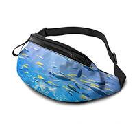 Waist Bag Pack Ocean Creature Fish Sturdy Zippers Running Belt Large Capacity Waist Pouch Bag for Phone Passport Wallet Cashier'S Box for Men Women Travel Bag with Headphone Jack