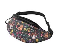Waist Bag Snail Mushroom Unisex Sports Waist Pouch Adjustable,Lightweight Bumbags for Ladies Gifts Activities 14X35Cm