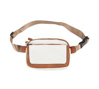 Waist Bag, Stylish Waterproof Sturdy Buckle Belt Bag Multi Pockets Adjustable Strap Artificial PU for Travel for Men Women (Beige Brown)