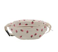 Waist Bag, Velvet Material, Portable and Soft, Versatile Strawberry Print, Fashionable Shoulder Messenger Bag, Women's Style(White)