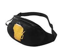 Waist Bag Wisconsin State Map Beer Adjustable Bumbags Fashion Travel Pack For Commuting Cycling Hiking 14X35Cm