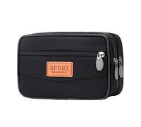 Waist Bags for Strap Waterproof Solid Canvas Purse Neutral Phone Zip Pocket Colour Waist Bags Tactical Waist Bags (Black, 18 x 5 x 11 cm)
