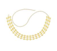 Waist Beads 1PC Gold Silver Women Belt 3-Layer Sun Flower Pattern Accessories Metal Belly Chain(GOLD)