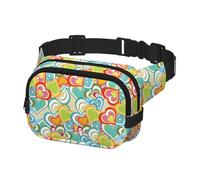 Waist Belt Bag for Women Men, Fanny Pack Crossbody Bag for Travel Running Belt Pouch Bum Bag, Hearts Love Pattern