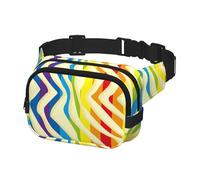 Waist Belt Bag for Women Men, Fanny Pack Crossbody Bag for Travel Running Belt Pouch Bum Bag, Rainbow Zebra Print
