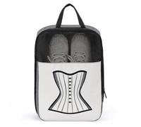 Waist-Cinching Dress Grey White Shoe Bag for Travel Daily Use Anti-dust Storage Carrier Golf Shoe Pouch