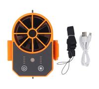 Waist Clip Fan, 10000mAh Wearable Personal Fan with 4 Speeds and LED Light for Outdoor Work Camping Fishing Effortless Cooling Orange (8000mah)