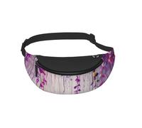 Waist Fanny Pack for Men Women Abstract Purple Weeping Flower Printed Waist Bag Dog Walking Bumbags for Travel Sport Running Hiking Jogging Gym