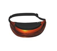 Waist Fanny Pack for Men Women Beach Sunrise Orang Sea Printed Waist Bag Dog Walking Bumbags for Travel Sport Running Hiking Jogging Gym
