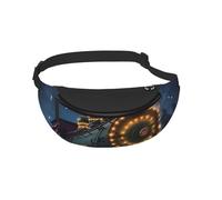 Waist Fanny Pack for Men Women Christmas Train prin Printed Waist Bag Dog Walking Bumbags for Travel Sport Running Hiking Jogging Gym