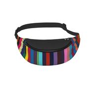 Waist Fanny Pack for Men Women Colored Stripes Vertical Printed Waist Bag Dog Walking Bumbags for Travel Sport Running Hiking Jogging Gym
