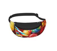 Waist Fanny Pack for Men Women Colorful Candy Printed Waist Bag Dog Walking Bumbags for Travel Sport Running Hiking Jogging Gym