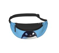 Waist Fanny Pack for Men Women Cute Penguin prin Printed Waist Bag Dog Walking Bumbags for Travel Sport Running Hiking Jogging Gym