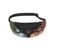 Waist Fanny Pack for Men Women Four Season Tree of Life Printed Waist Bag Dog Walking Bumbags for Travel Sport Running Hiking Jogging Gym