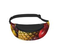 Waist Fanny Pack for Men Women Fresh Juicy Fruits Pineapple Berries Watermelon Grape Orange Printed Waist Bag Dog Walking Bumbags for Travel Sport Running Hiking Jogging Gym