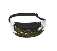 Waist Fanny Pack for Men Women Garlad Pine Tree Printed Waist Bag Dog Walking Bumbags for Travel Sport Running Hiking Jogging Gym
