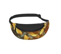 Waist Fanny Pack for Men Women Golden Leaves Printed Waist Bag Dog Walking Bumbags for Travel Sport Running Hiking Jogging Gym