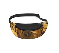 Waist Fanny Pack for Men Women Golden Sunflower Printed Waist Bag Dog Walking Bumbags for Travel Sport Running Hiking Jogging Gym