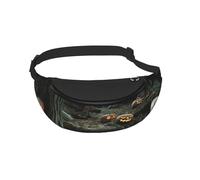 Waist Fanny Pack for Men Women Halloween Horror Bat Cemetery Printed Waist Bag Dog Walking Bumbags for Travel Sport Running Hiking Jogging Gym