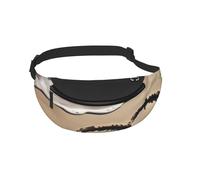 Waist Fanny Pack for Men Women Love Symbol in Beach Printed Waist Bag Dog Walking Bumbags for Travel Sport Running Hiking Jogging Gym