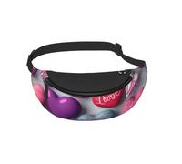 Waist Fanny Pack for Men Women Lovely Hearts Printed Waist Bag Dog Walking Bumbags for Travel Sport Running Hiking Jogging Gym