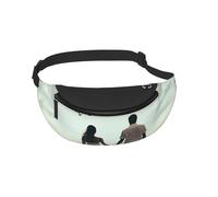 Waist Fanny Pack for Men Women Married Couple Walking on The Beach Printed Waist Bag Dog Walking Bumbags for Travel Sport Running Hiking Jogging Gym