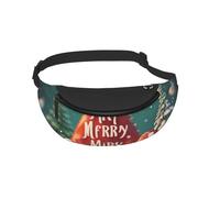 Waist Fanny Pack for Men Women Merry Christmas Printing Printed Waist Bag Dog Walking Bumbags for Travel Sport Running Hiking Jogging Gym