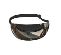 Waist Fanny Pack for Men Women Military Airplane Girl Printed Waist Bag Dog Walking Bumbags for Travel Sport Running Hiking Jogging Gym