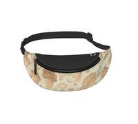 Waist Fanny Pack for Men Women Retro ice Cream Printed Waist Bag Dog Walking Bumbags for Travel Sport Running Hiking Jogging Gym