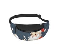 Waist Fanny Pack for Men Women Santa Claus prin Printed Waist Bag Dog Walking Bumbags for Travel Sport Running Hiking Jogging Gym