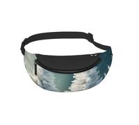 Waist Fanny Pack for Men Women Snow Wonderland Pine Tree Christmas Printed Waist Bag Dog Walking Bumbags for Travel Sport Running Hiking Jogging Gym