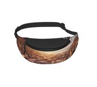 Waist Fanny Pack for Men Women Sun The Beach with Pebbles Printed Waist Bag Dog Walking Bumbags for Travel Sport Running Hiking Jogging Gym