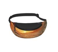 Waist Fanny Pack for Men Women The Beach Sunset Printed Waist Bag Dog Walking Bumbags for Travel Sport Running Hiking Jogging Gym