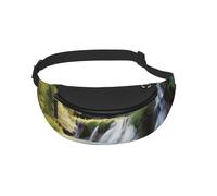 Waist Fanny Pack for Men Women Waterfall Flowing Scenery Printed Waist Bag Dog Walking Bumbags for Travel Sport Running Hiking Jogging Gym