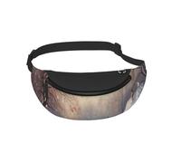 Waist Fanny Pack for Men Women Winter Landscape Printed Waist Bag Dog Walking Bumbags for Travel Sport Running Hiking Jogging Gym