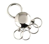 Waist-mounted metal keychain, round four-ring mother-in-law buckle, male keychain ring, car keychain, waist-style ring, remote key chain, couple pendant, simple creative personalized gift, creative pe