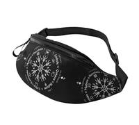 Waist Norse Viking Vegvisir Compass Goth Pentagram Pack Bag Chest Shoulder Fanny Pack Pouch with Headphone Jack Adjustable Belt for Workout Vacation Hiking Running, for Men Women
