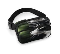 Waist Pack A Black And White Cat Printed Butt Pack Fanny Pack Hip Bum Bag for Workout Traveling Casual Running Hiking Cycling, A Black And White Cat, 7.9 X 5.1 in