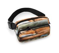 Waist Pack A Sleeping Fox Printed Butt Pack Fanny Pack Hip Bum Bag for Workout Traveling Casual Running Hiking Cycling, A Sleeping Fox, 7.9 X 5.1 in