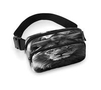 Waist Pack African Lion Black And White Printed Butt Pack Fanny Pack Hip Bum Bag for Workout Traveling Casual Running Hiking Cycling, African Lion Black And White, 7.9 X 5.1 in