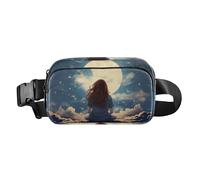 Waist Pack Bag Beauty Sitting in Clouds Staring at The Moon Outdoor Fanny Pack Crossbody Bum Bags