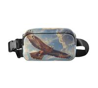 Waist Pack Bag Brown Hawk Flying Fantasy Sky Outdoor Fanny Pack Crossbody Bum Bags