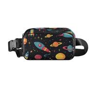 Waist Pack Bag Cartoon Firmament Rockets Planets Outdoor Fanny Pack Crossbody Bum Bags