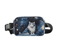 Waist Pack Bag Cat on The Hill in Starry Night Outdoor Fanny Pack Crossbody Bum Bags